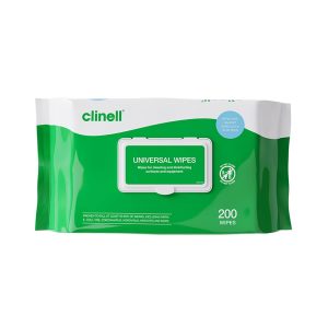 Clinell Universal Cleaning and Disinfectant Wipes for Surfaces – Pack of 200 Regular Wipes – Multi-Purpose. Kills 99.99% of Germs. Effective from 10 Seconds