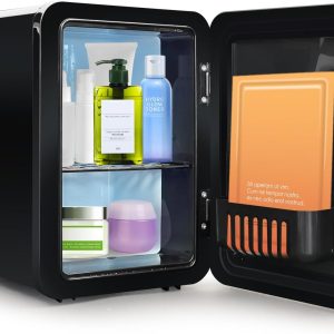 Alternative view of Enventor Mini Fridge 4 Litre. 6 Can Mini Fridges for Bedrooms. AC+12V DC Power Cooler & Warmer. Portable Small Fridge for Car. Travel. Home/Skincare. Makeup. Cosmetics/Drinks. Fruit. Food. Black
