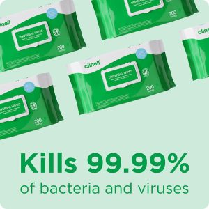 Alternative view of Clinell Universal Cleaning and Disinfectant Wipes for Surfaces – Pack of 200 Regular Wipes – Multi-Purpose. Kills 99.99% of Germs. Effective from 10 Seconds