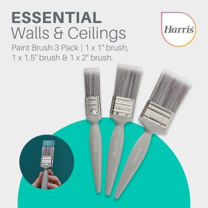 Alternative view of Harris Essentials Walls & Ceilings Paint Brushes. 3 Brush Pack. 1. 1.5. 2.Grey