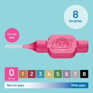Alternative view of TePe Interdental Brushes | Type: Original | Pink | Size 0 (0.4mm) | 1 Pack of 8 Brushes
