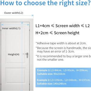 Alternative view of MYCARBON Fly Screen Door Keep Insects Out Mosquito Door Screen Without Drilling Top-to-Bottom Seal Automatically. Keep Away from Mosquitoes Curtain for Balcony Sliding Doors Living Room 90 * 210cm