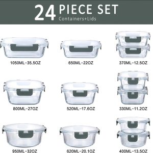 Alternative view of 🧊 24-Piece Glass Food Storage Set – Airtight, Oven & Microwave Safe
