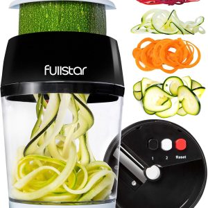 Spiralizer for Vegetables – Vegetable Slicer – Zucchini Courgette Spiralizer Zoodles Noodles Spaghetti Maker – Veggie Veg Carrot Cucumber Slicer Spiral Cutter – Kitchen Tools & Gadgets (4-in-1)